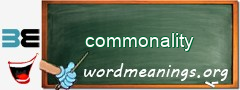 WordMeaning blackboard for commonality